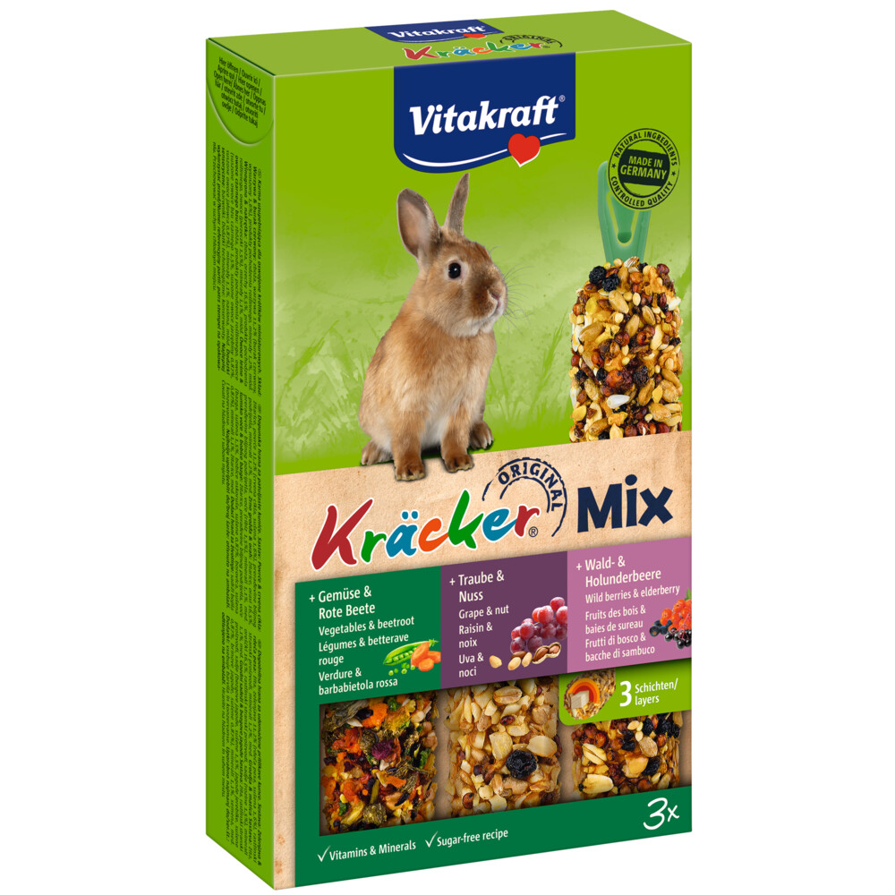 Vitakraft Konijn Kracker Noten - Bosbessen - Groente3 stuks