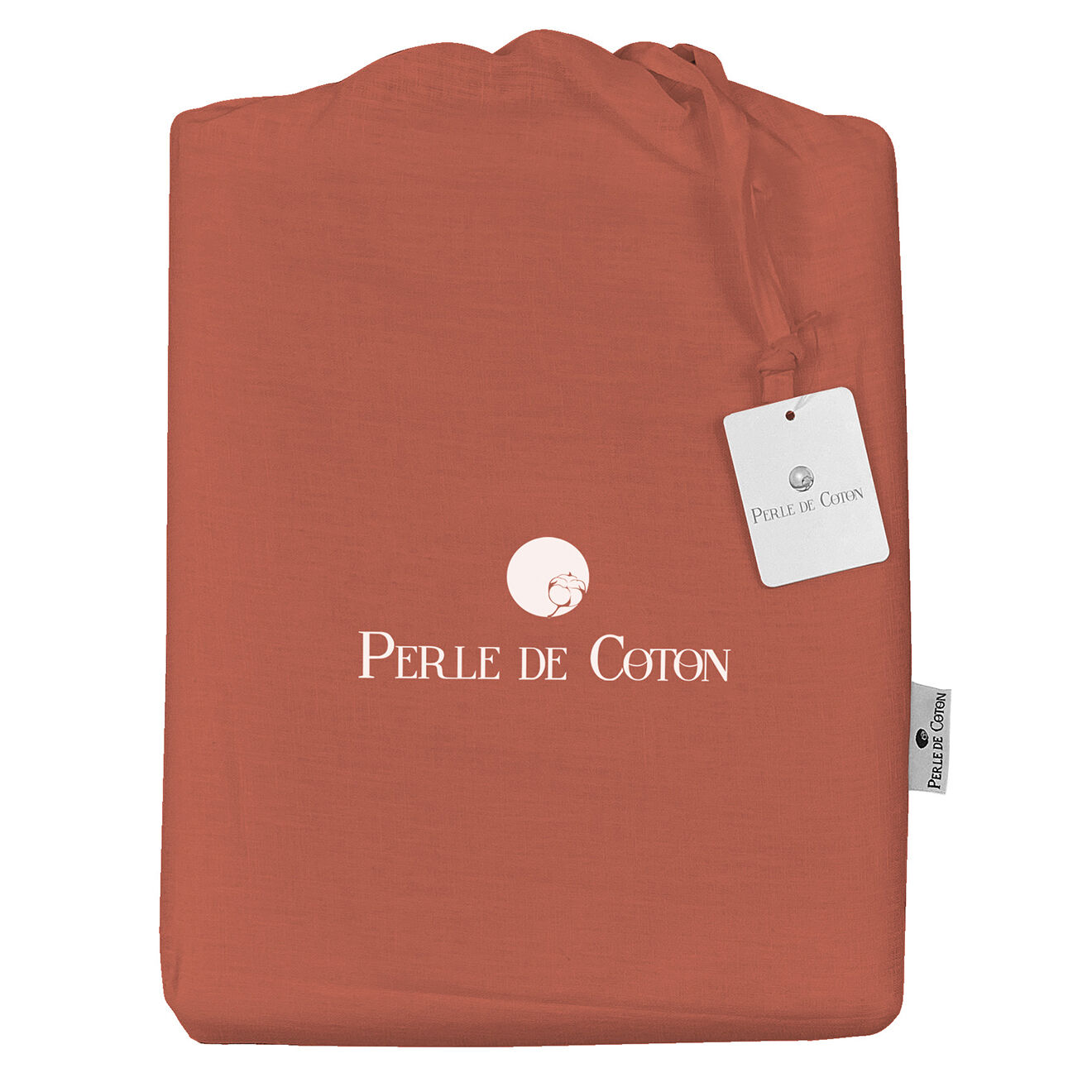 United by Perle de coton Parure housse de couette 100% Lin lavé terracota