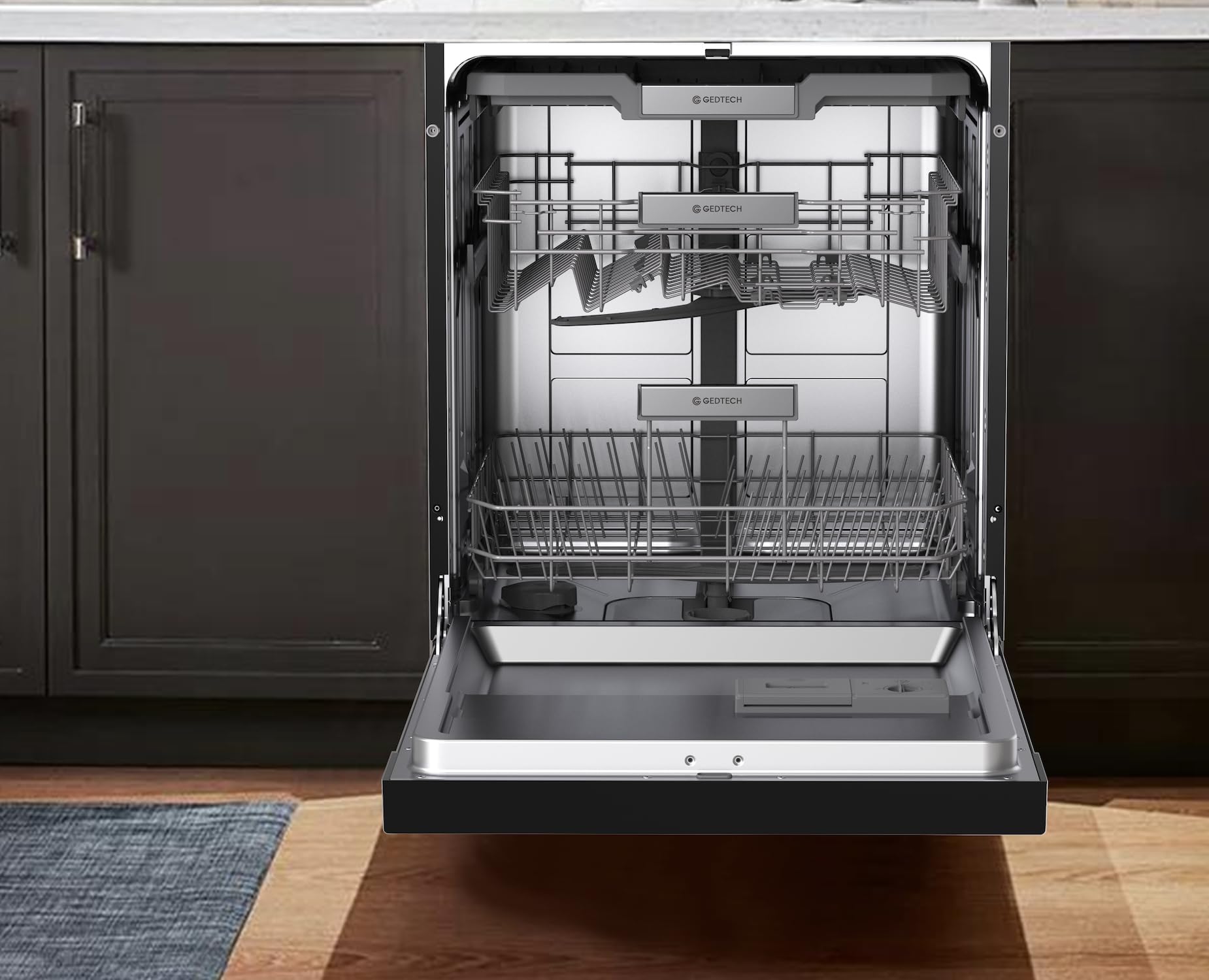 GEDTECH Lave-vaisselle GLV1542DX 15cv - Tiroir à couverts - 42 dB - Ultra silencieux - Départ Différé - Eco - Intensif - Rapide – Faible conso - Class