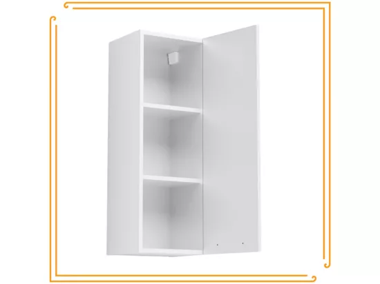 Armoire de salle de bain suspendue 30cm Colonne étroite étagère étagère fermée blanc
