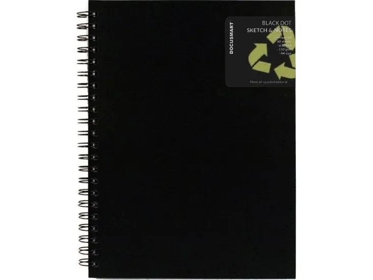 Skitseblok A4 Med PP Front Sort