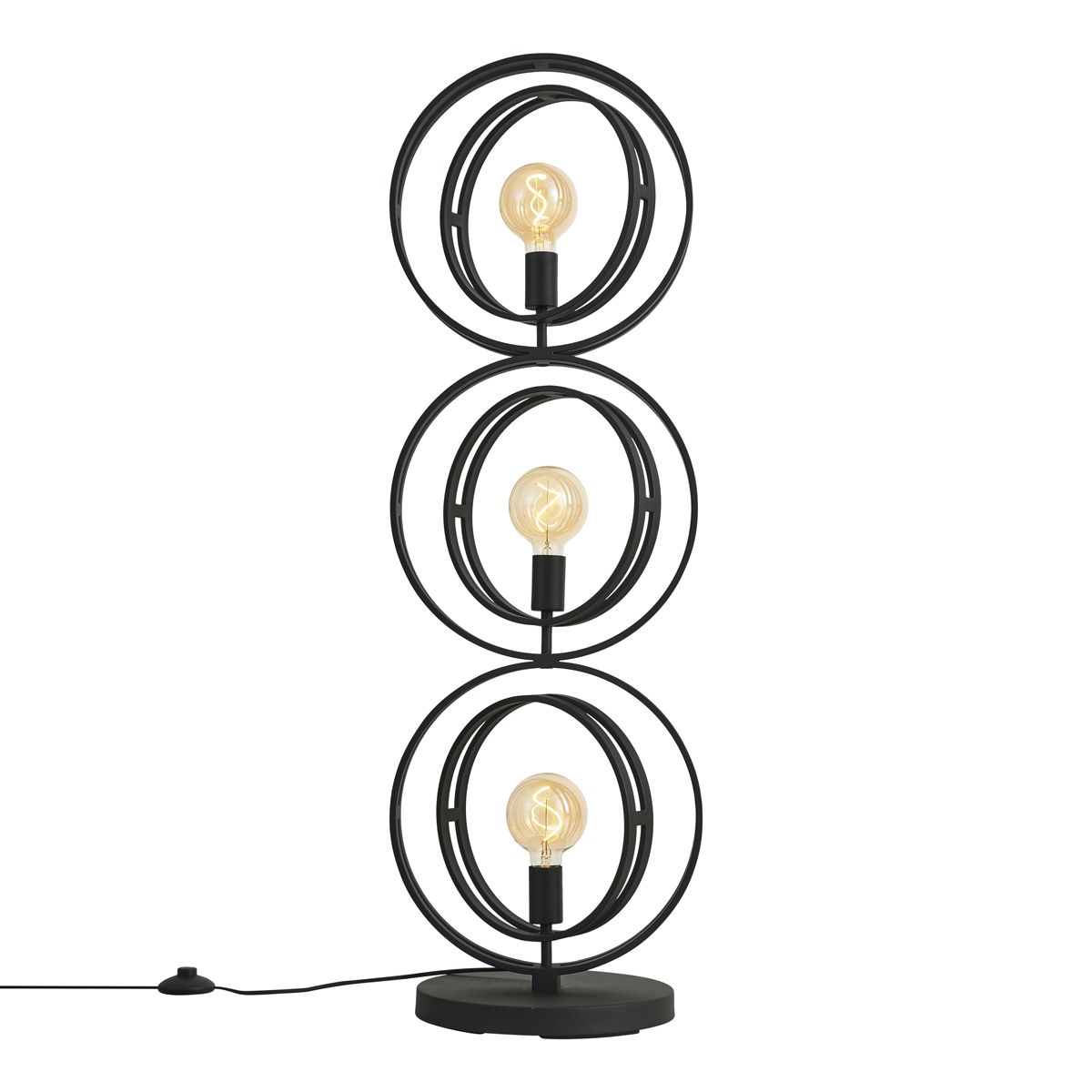 Moderne vloerlamp zwart 3-lichts - Indu