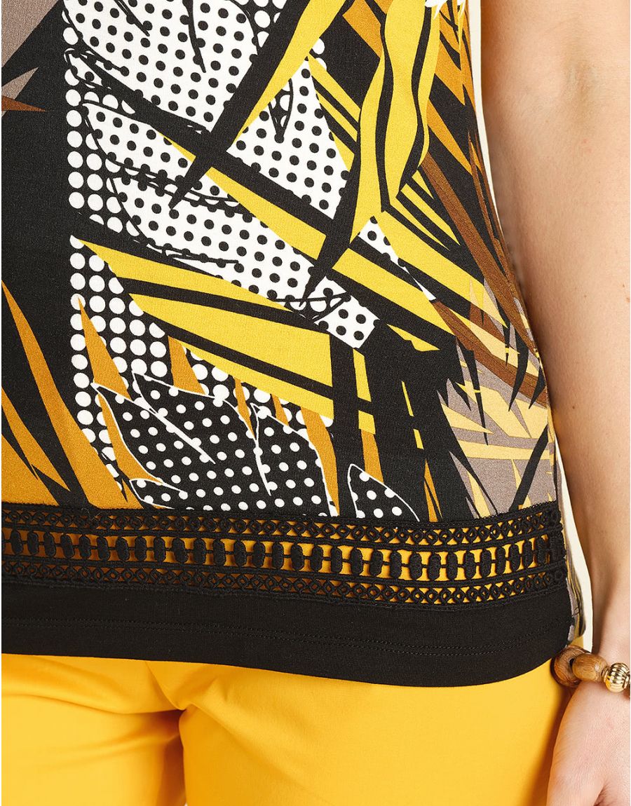 T-Shirt Noir et Ocre