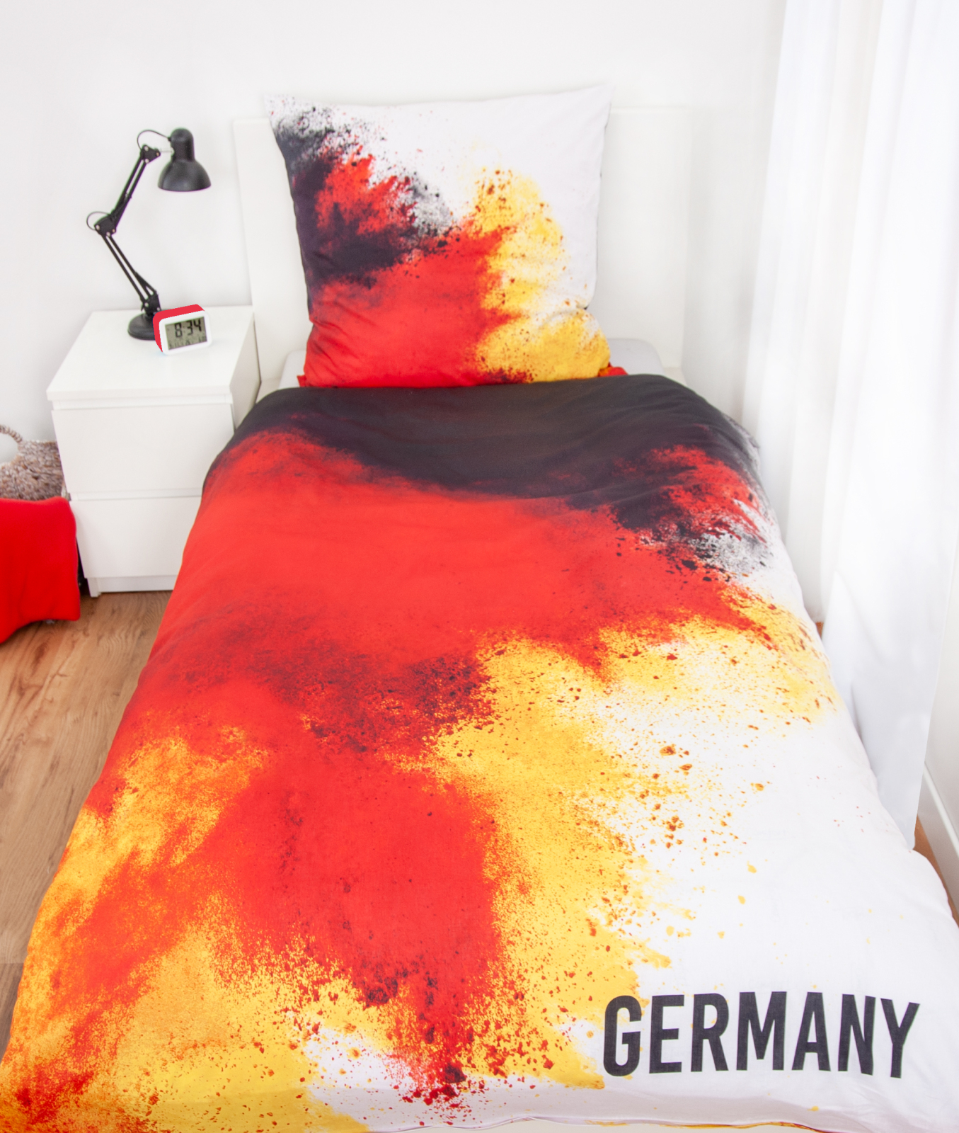 Renforcé-Bettwäsche GERMANY - schwarz-rot-gelb - 135x200 cm