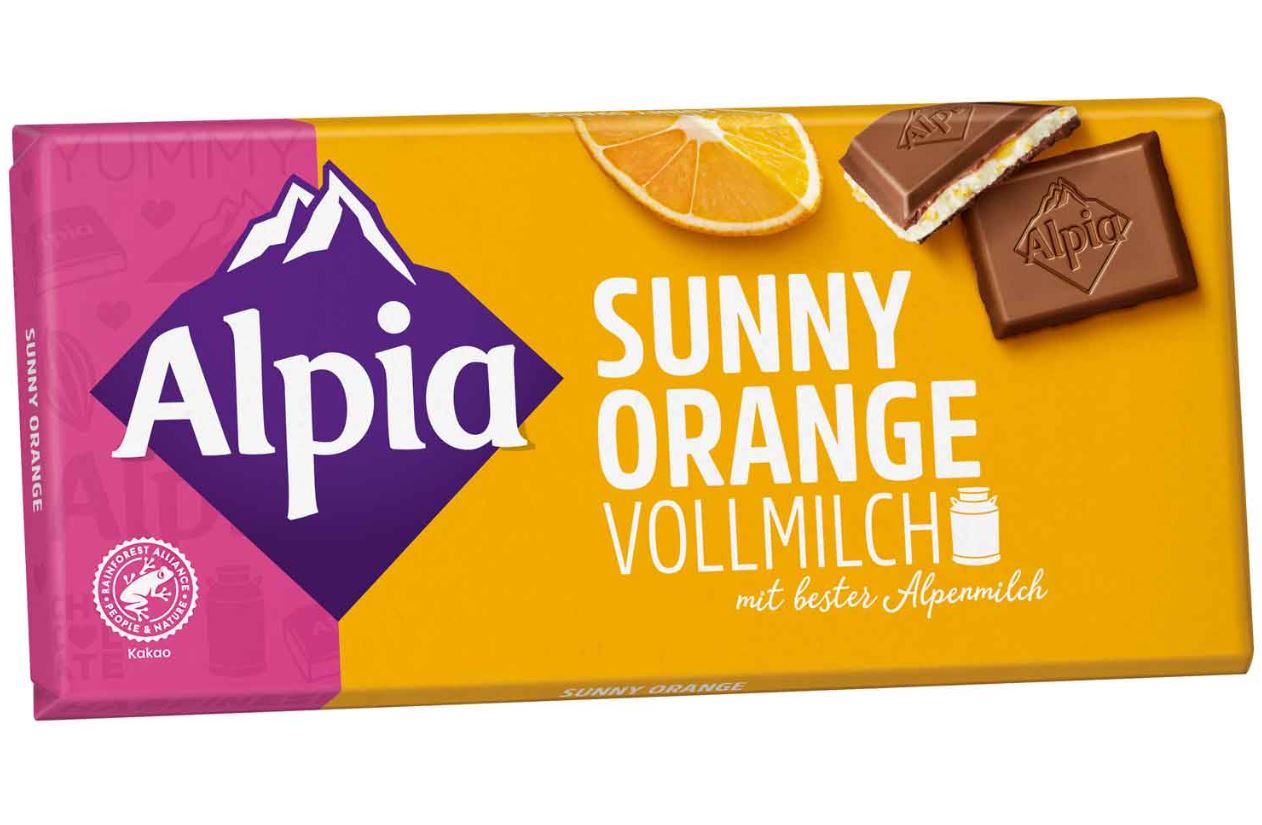 Alpia Tafelschokolade Sunny Orange 100g MHD:10.8.25