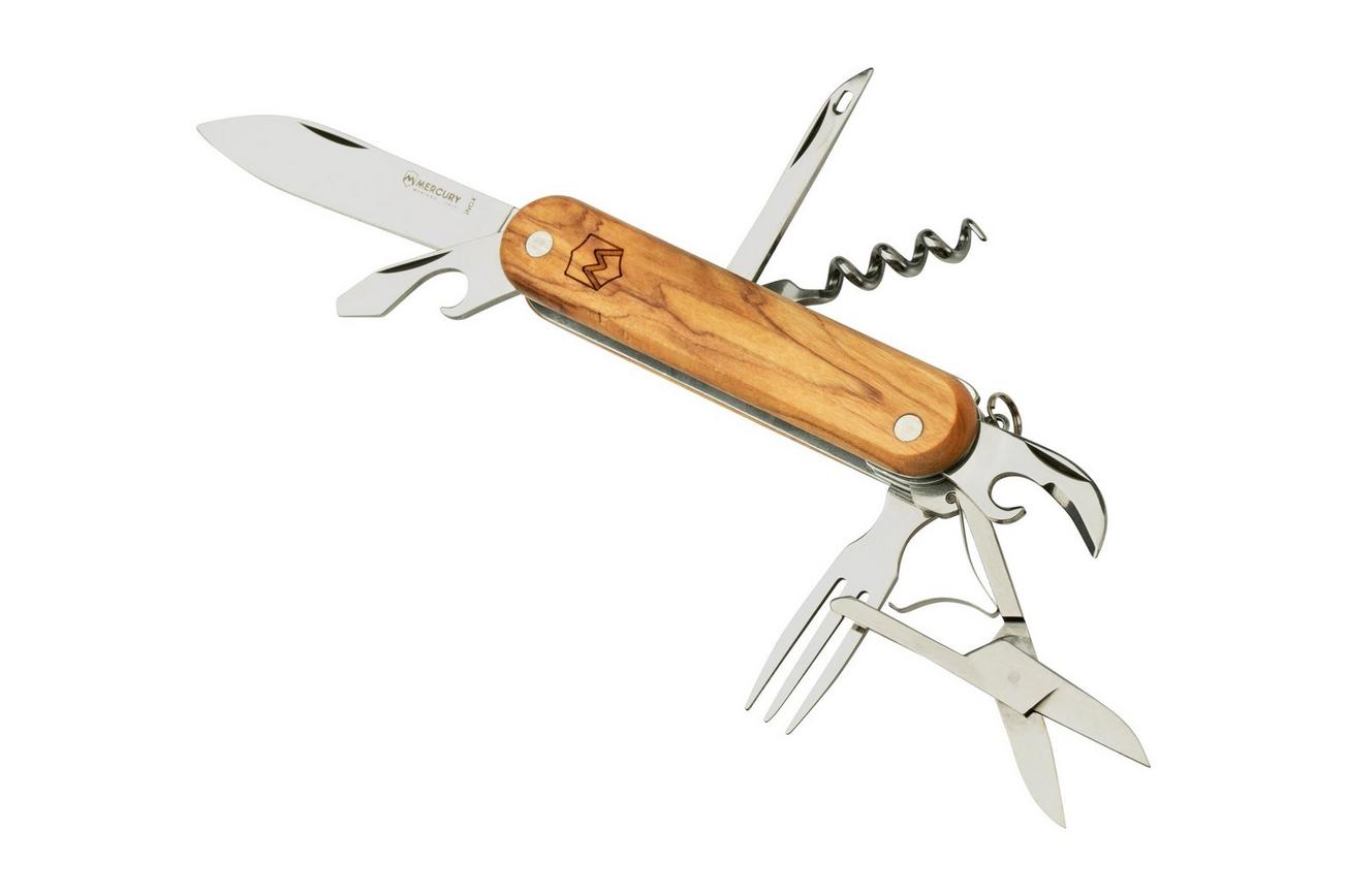 Mercury Multi-Tool Knife 913-7LC Olive Wood, 7 functies, zakmes