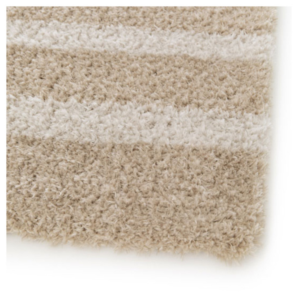 Tapis doux en matière recyclée - soft line - beige - 160 x 230 cm