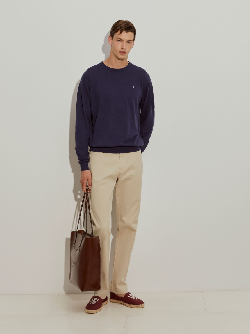 Pullover em linho e algodão