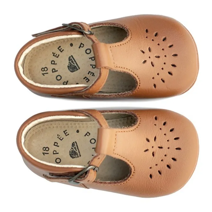Poppée Chaussons T-Bar Minimilton | Camel