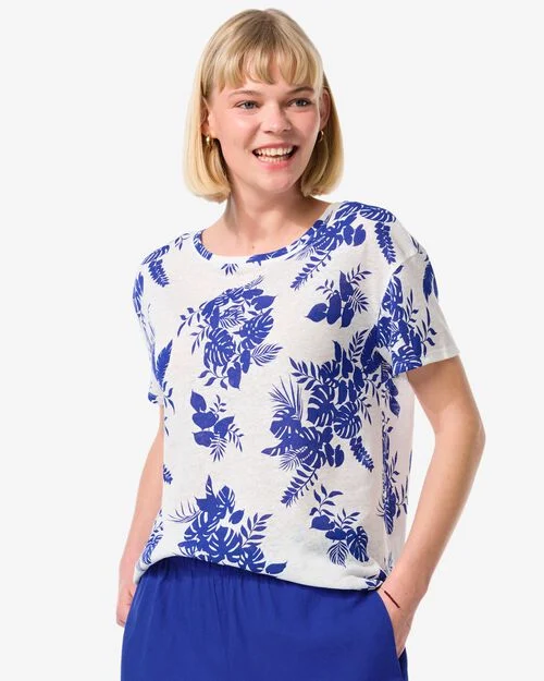 t-shirt femme Evie avec lin bleu