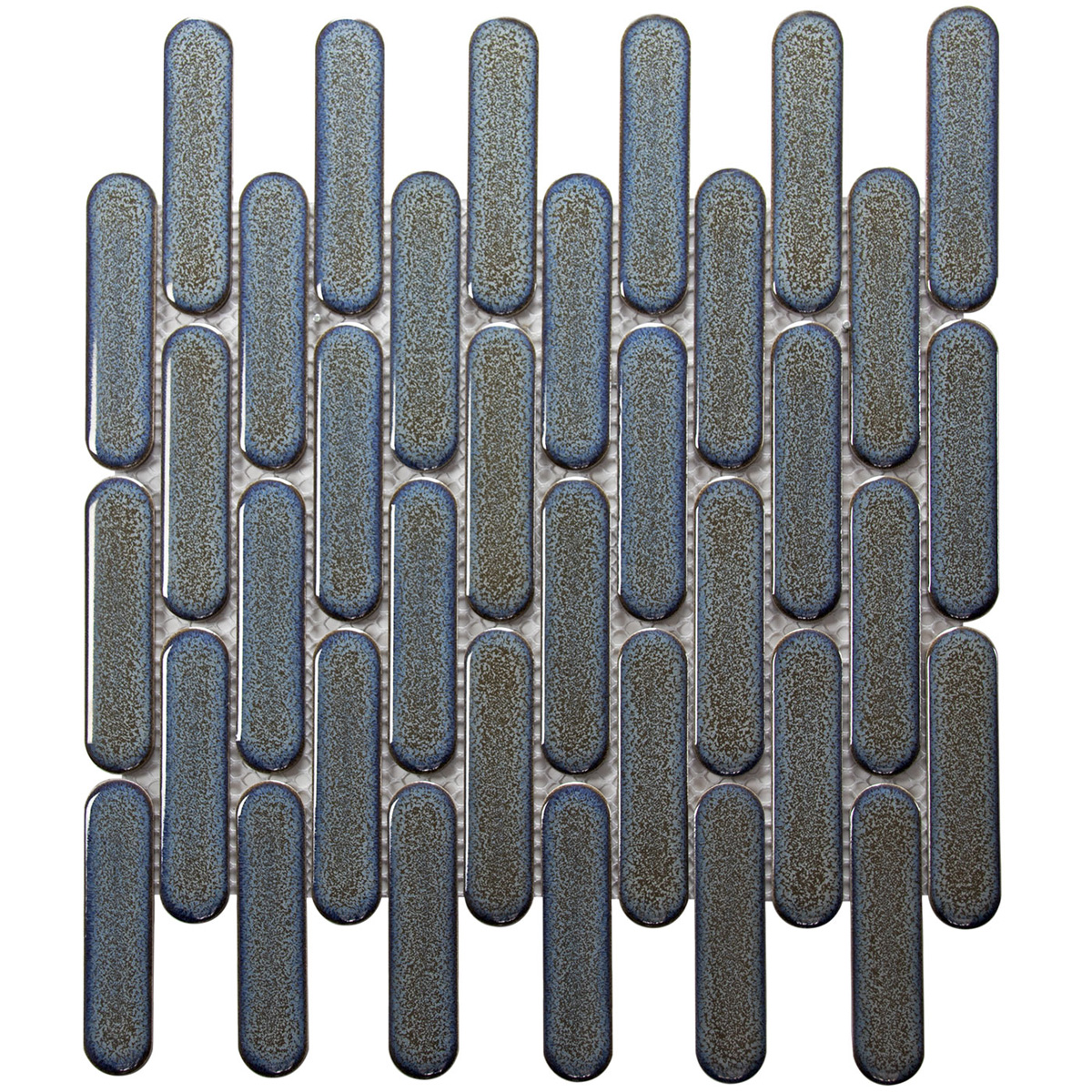 Tegelsample: The Mosaic Factory Sevilla ovale vinger mozaïek tegels 30x30 grijsblauw