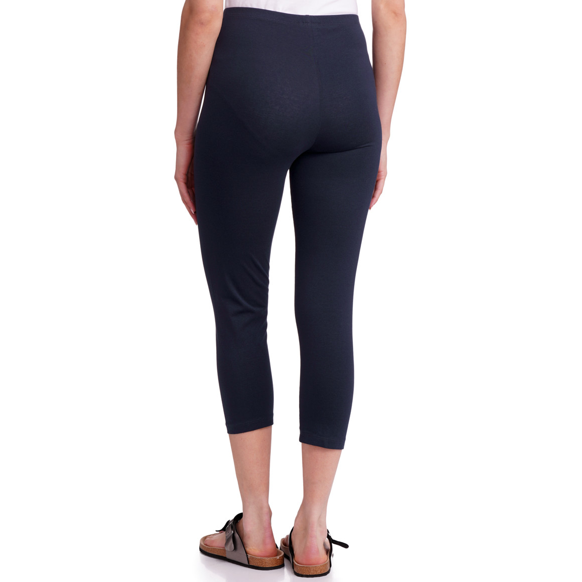Famy 2 Damen 3/4-Leggings unifarben dunkelblau / weiss