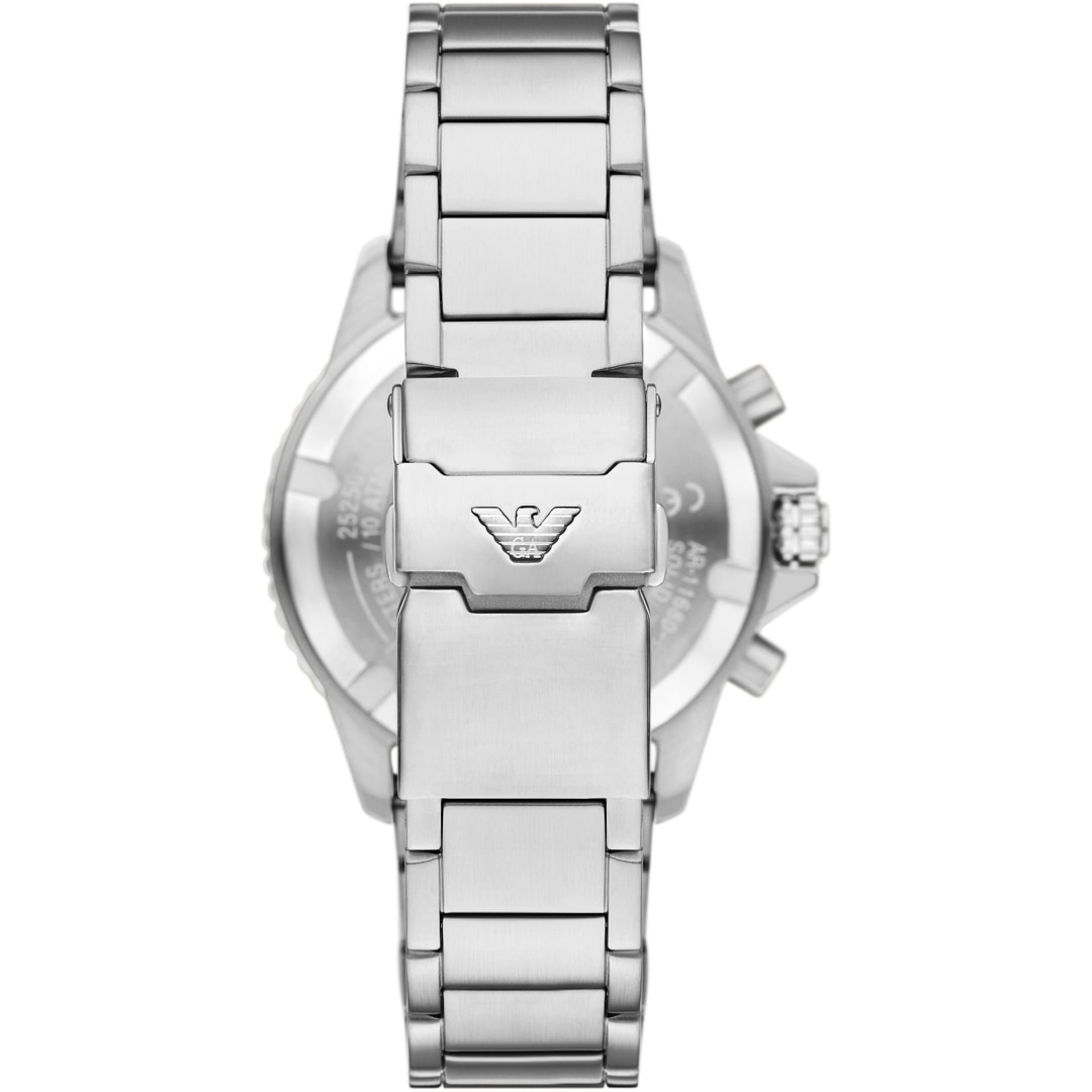 Emporio Armani Diver World Explorer Solar Chronograph Silbrig / Schwarz