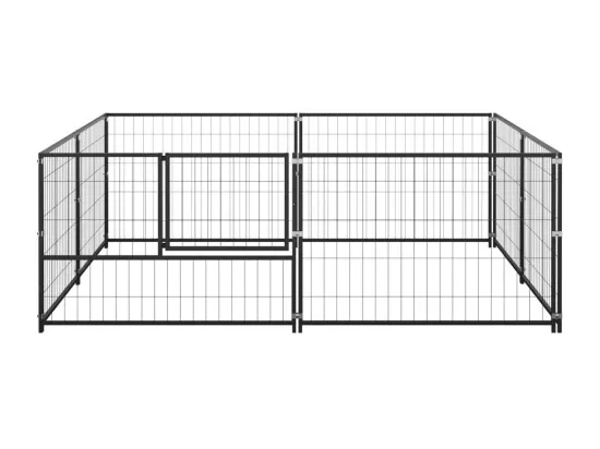 Chenil extérieur cage enclos noire 200 x 200 x 70 cm 02_0000531