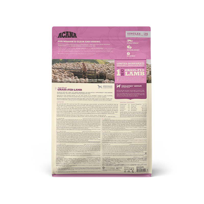 Acana Singles Grass-Fed - Hondenvoer - 2 Kilogram - lam