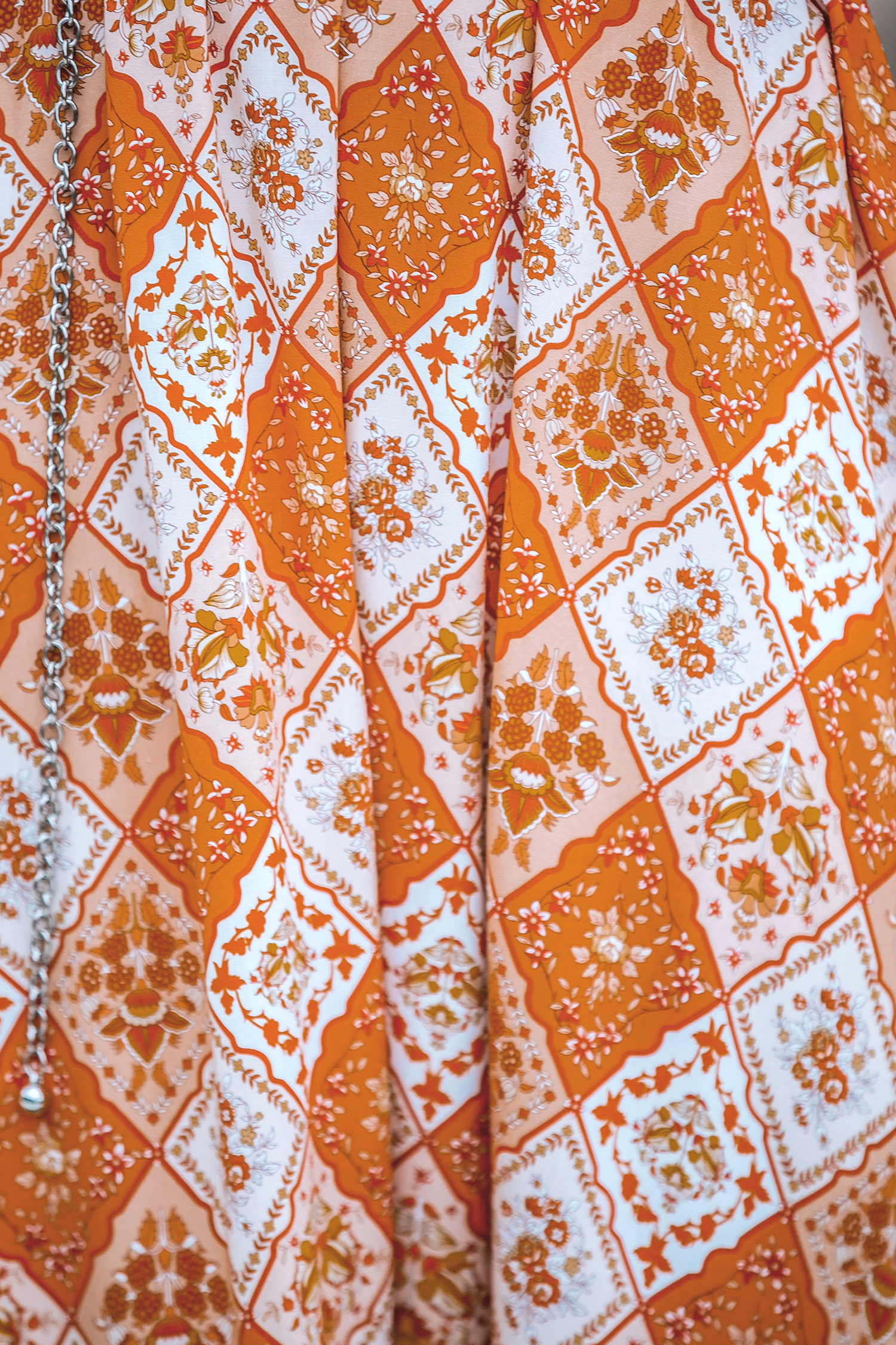 Robe maxi sans manches à col plongeant boho orange brûlé