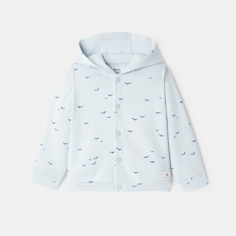 Sweat pressionné à capuche bleu bébé mixte Bleu