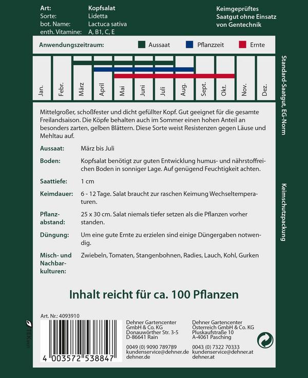Dehner Premium Samen Kopfsalat 'Lidetta'