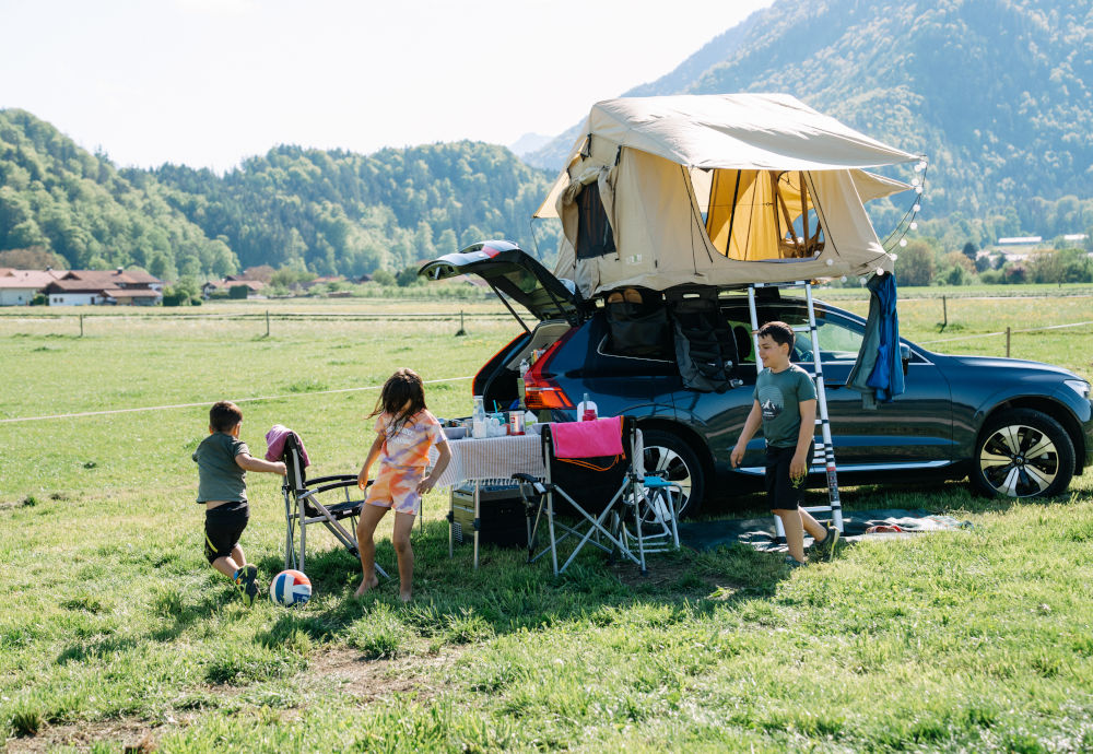 OutdoorU Family 3Pers daktent incl voortent & ladder - Green