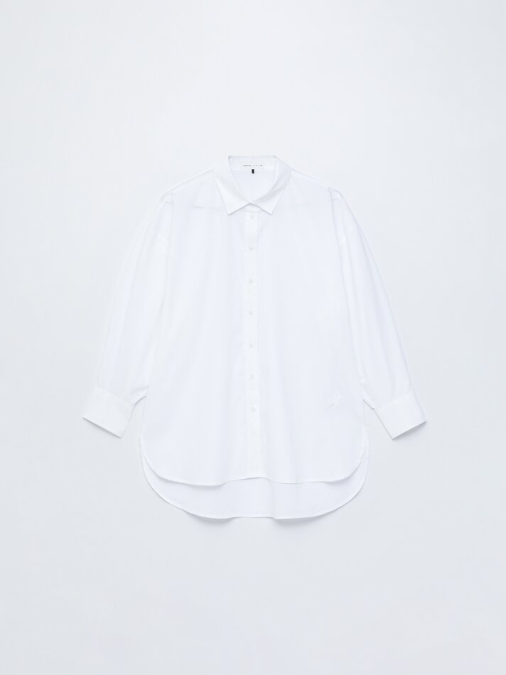 Camisa de manga comprida oversized - Branca