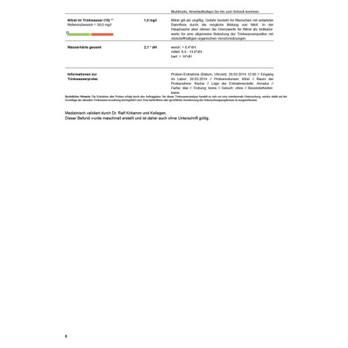Sunday Natural Products  Trinkwasseranalyse Komplett-Test