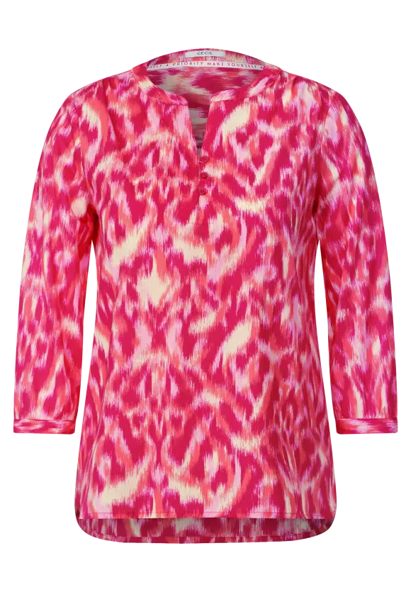 Bluse mit modernem Print - pink sorbet
