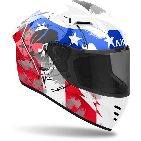 Airoh - Casque Connor Nation Blanc brillant / Rouge / Bleu