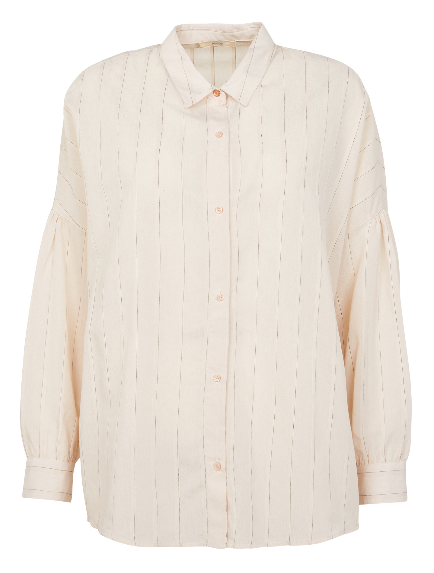BOTAN - Chemise col classique rayée en coton mélangé | Beige