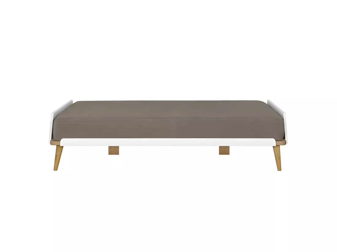Lit 120x190 cm bois massif blanc et bois KARL