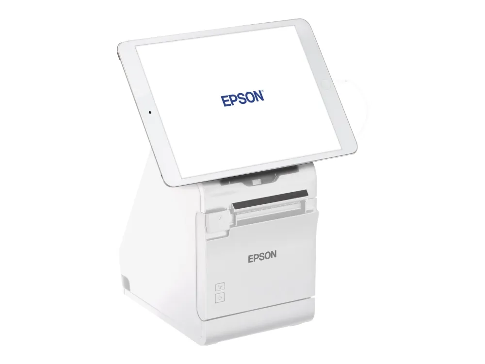 Epson TM m30II-S (011) - Kvitteringsprinter - termisk linje - Rulle (7,95 cm) - 203 x 203 dpi - op til 250 mm/sek. - USB 2.0, LAN, USB 2.0 vært, Lightning - skærer - hvid