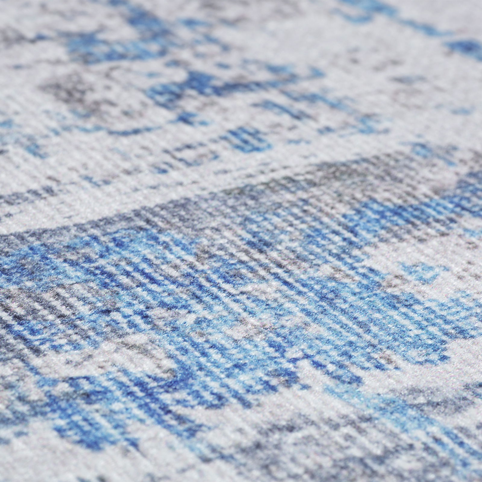 Teppich - creme-blau - 80x150 cm