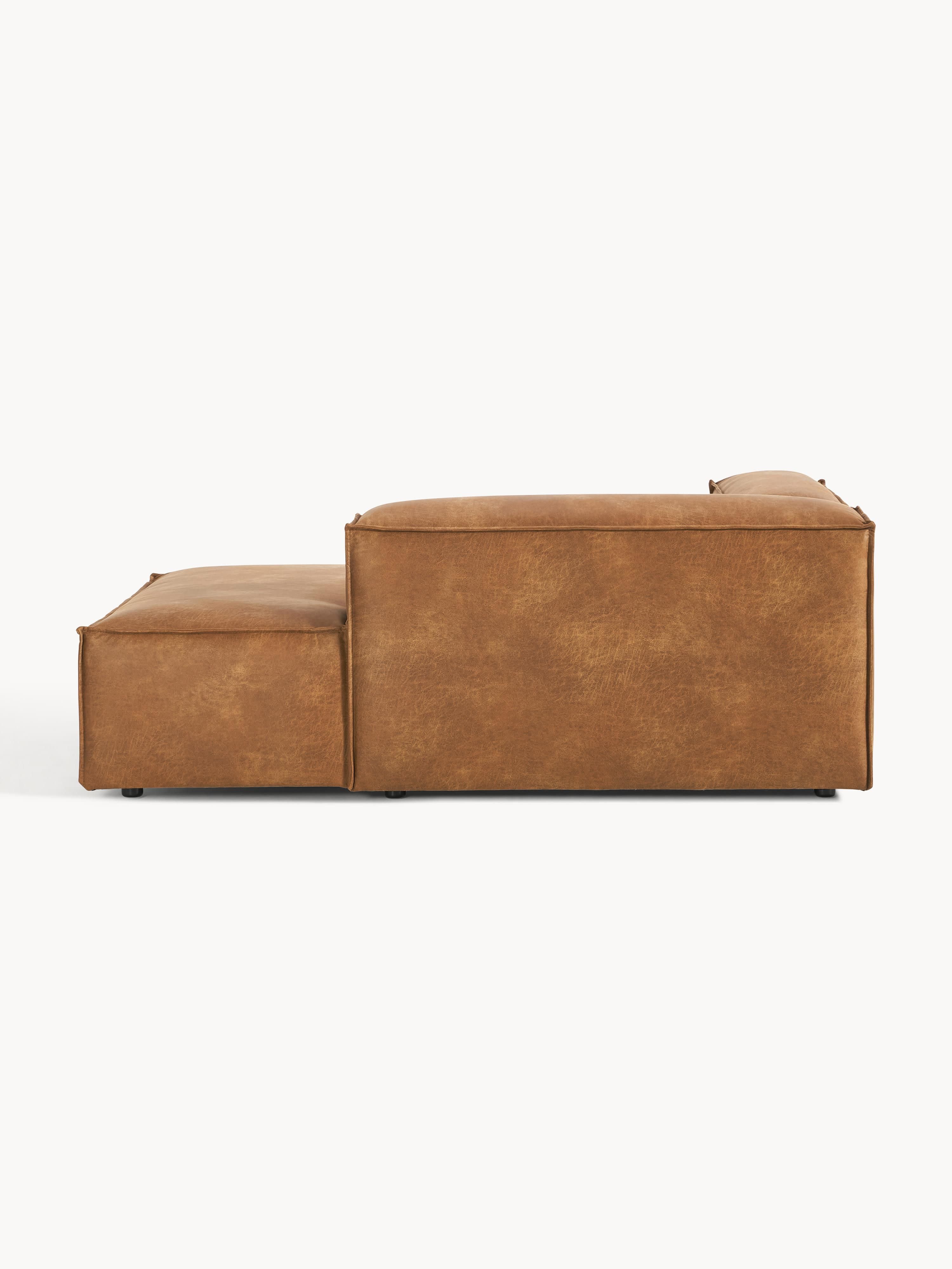 Chaise longue hoekmodule Lennon van gerecycled leer