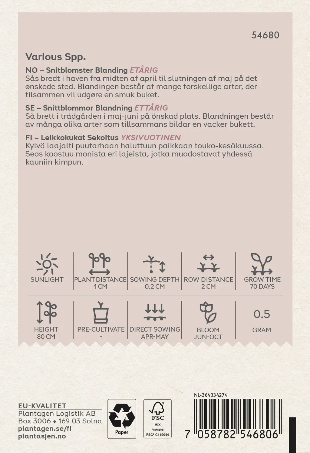 Plantagen Snittblomster - Mix