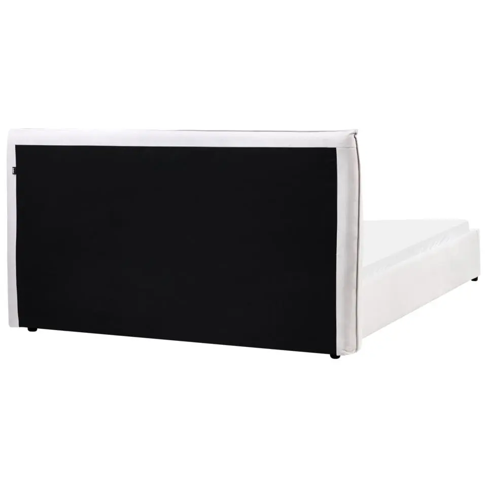 LAVAUR - Tweeperoonsbed - Off-white - 160 x 200 cm - Fluweel