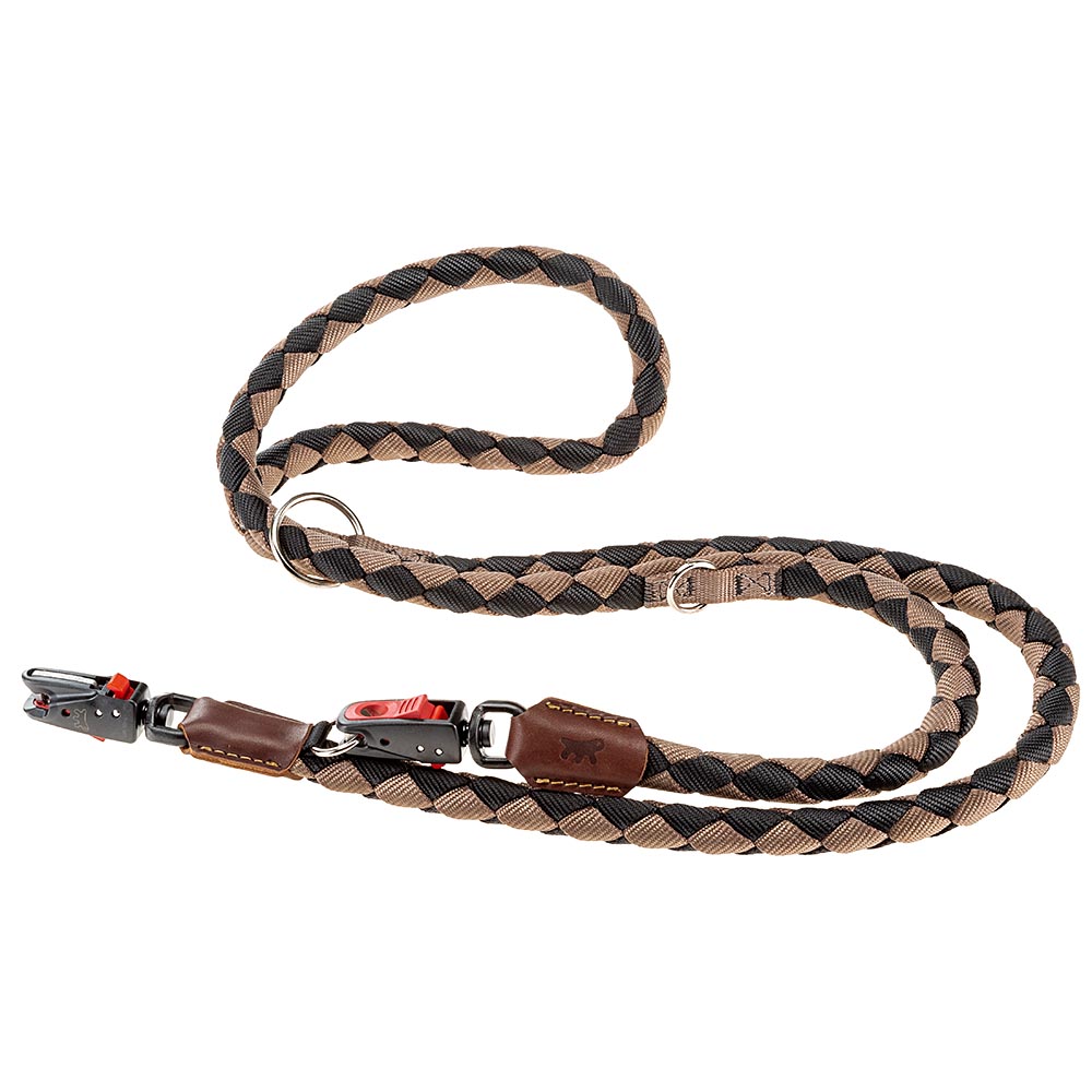 Laisse de dressage pour chiens en nylon twist matic ga12/200, mousqueton magnétique automatique
