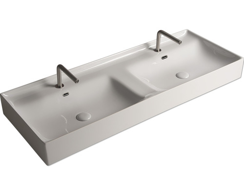 Jungborn dubbele wastafel NOVE 121 x 46 cm wit glanzend