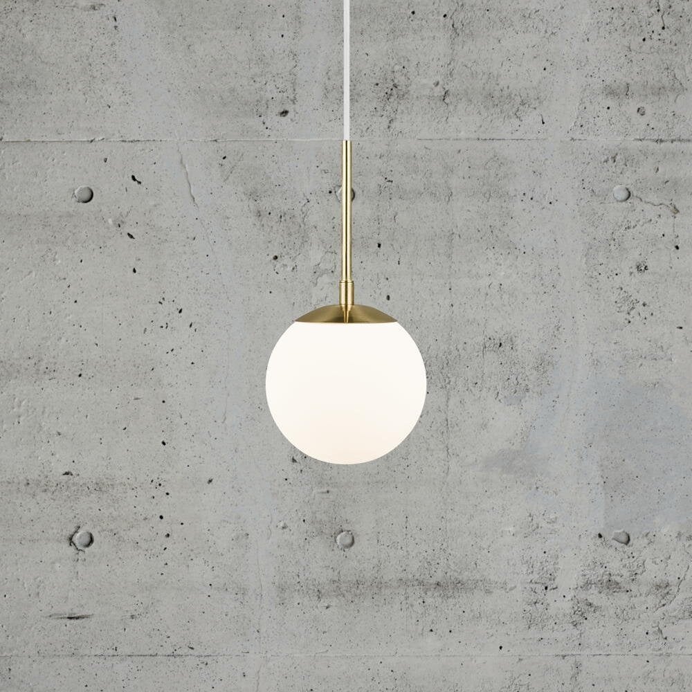 Grant hanglamp in messing en gebroken wit E14 150mm