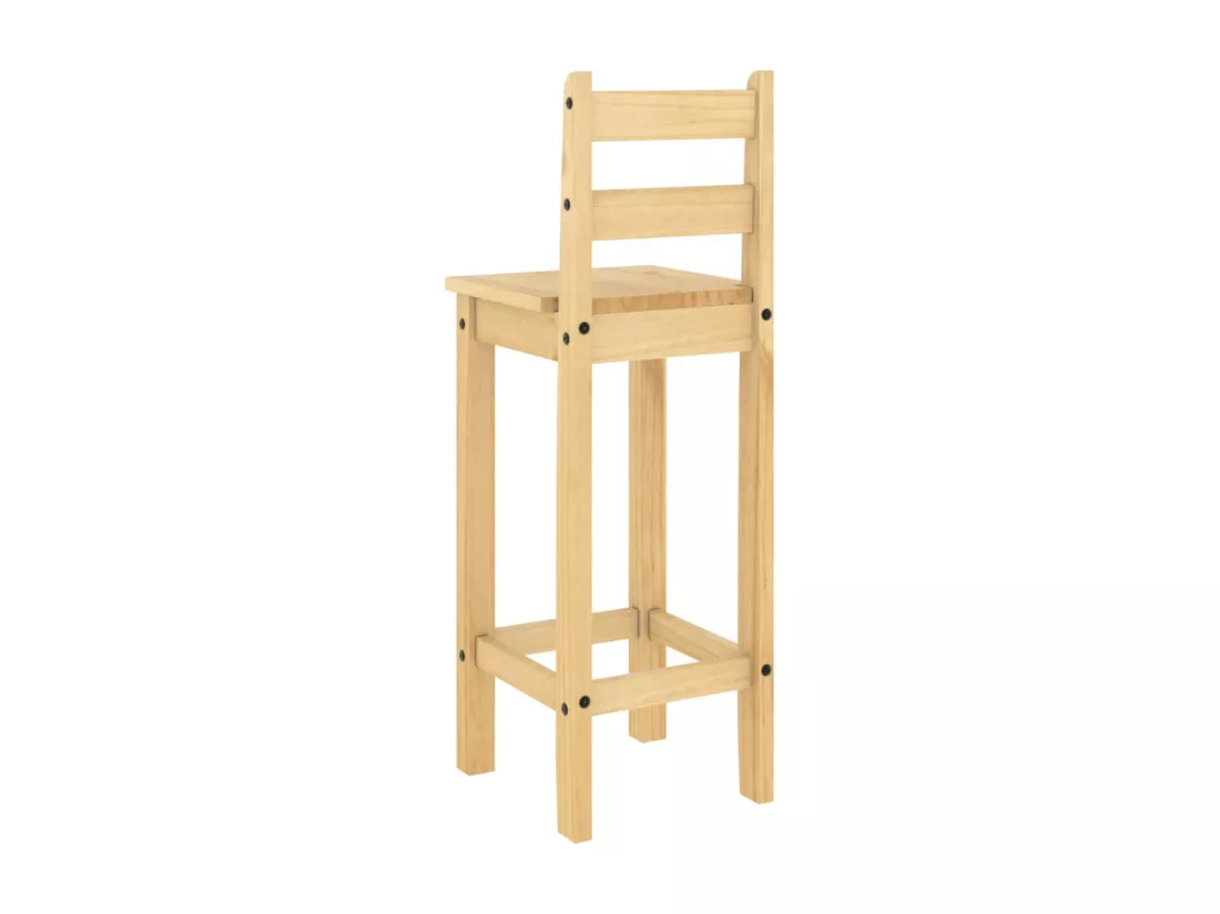 Chaises de bar lot de 2 bois de pin solide