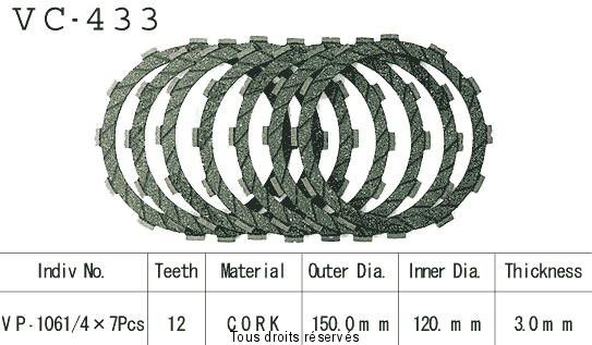 Kyoto - Disques garnis d'embrayage VC433
