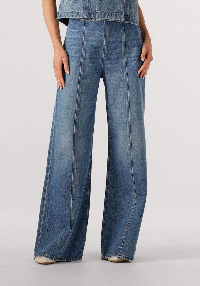 blauwe ulla johnson wide jeans the bianca wide leg jean