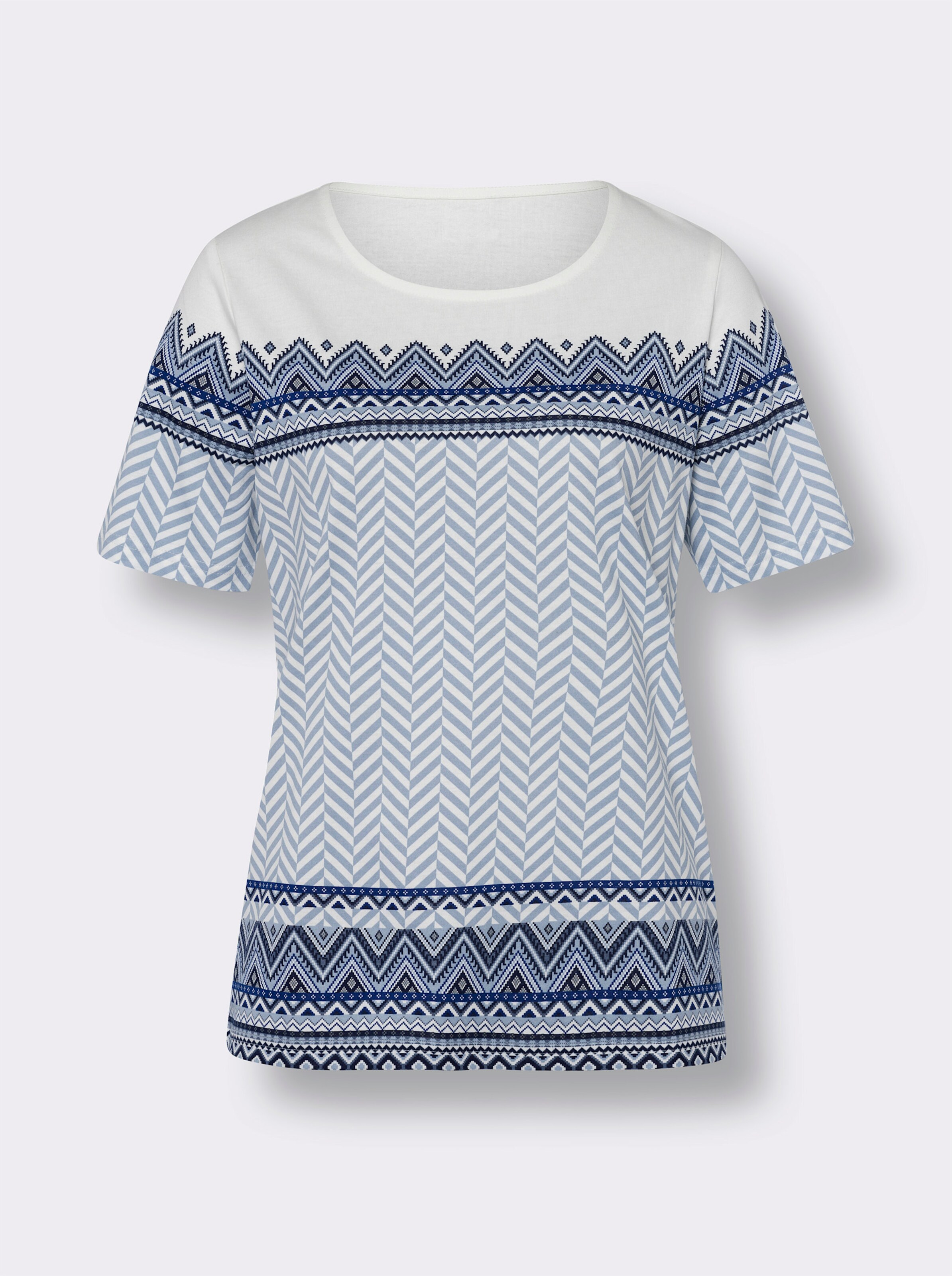 Kurzarmshirt mit grafischem Allover-Druck