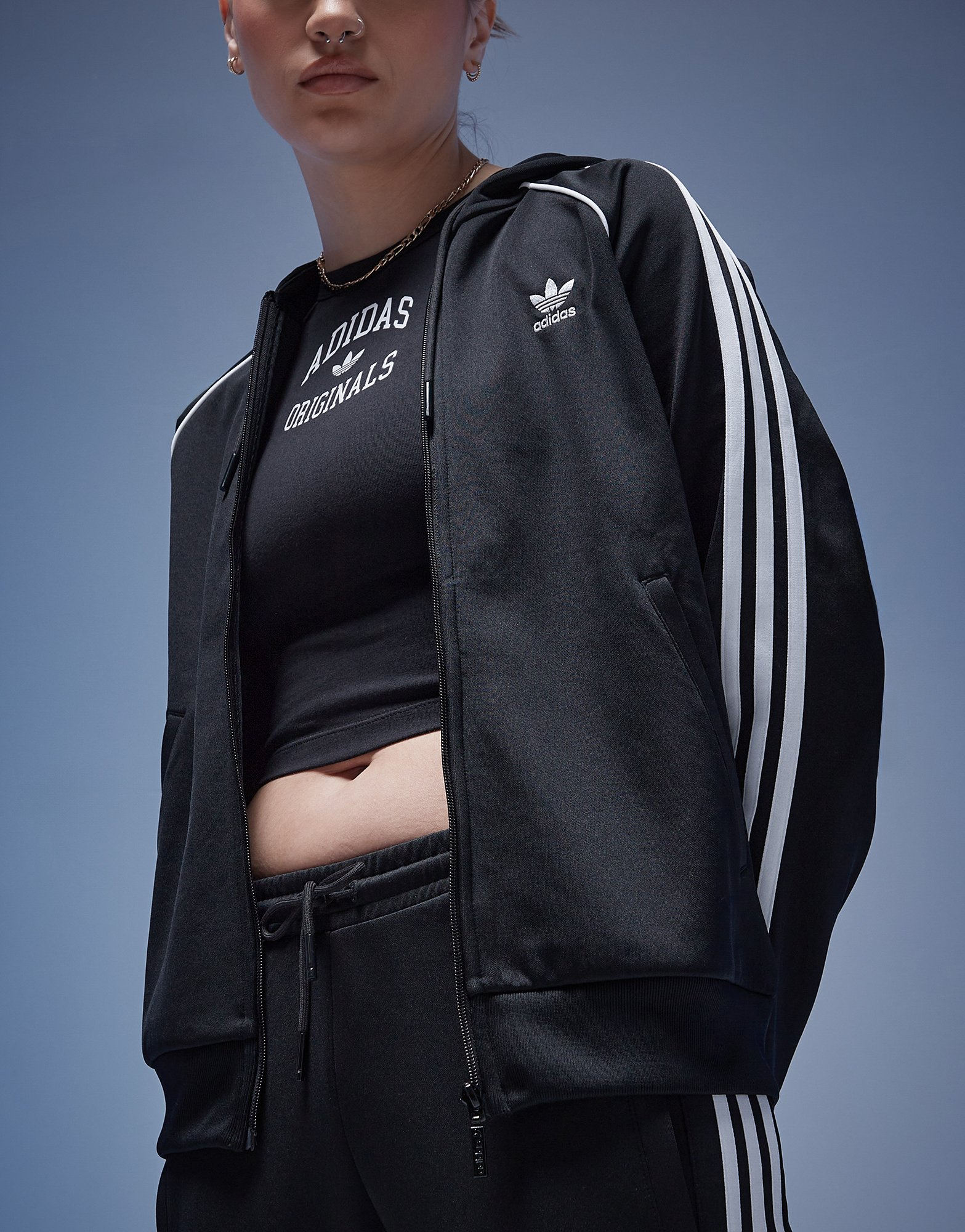 adidas Originals Sweat à Capuche Zippé 3 bandes Femme