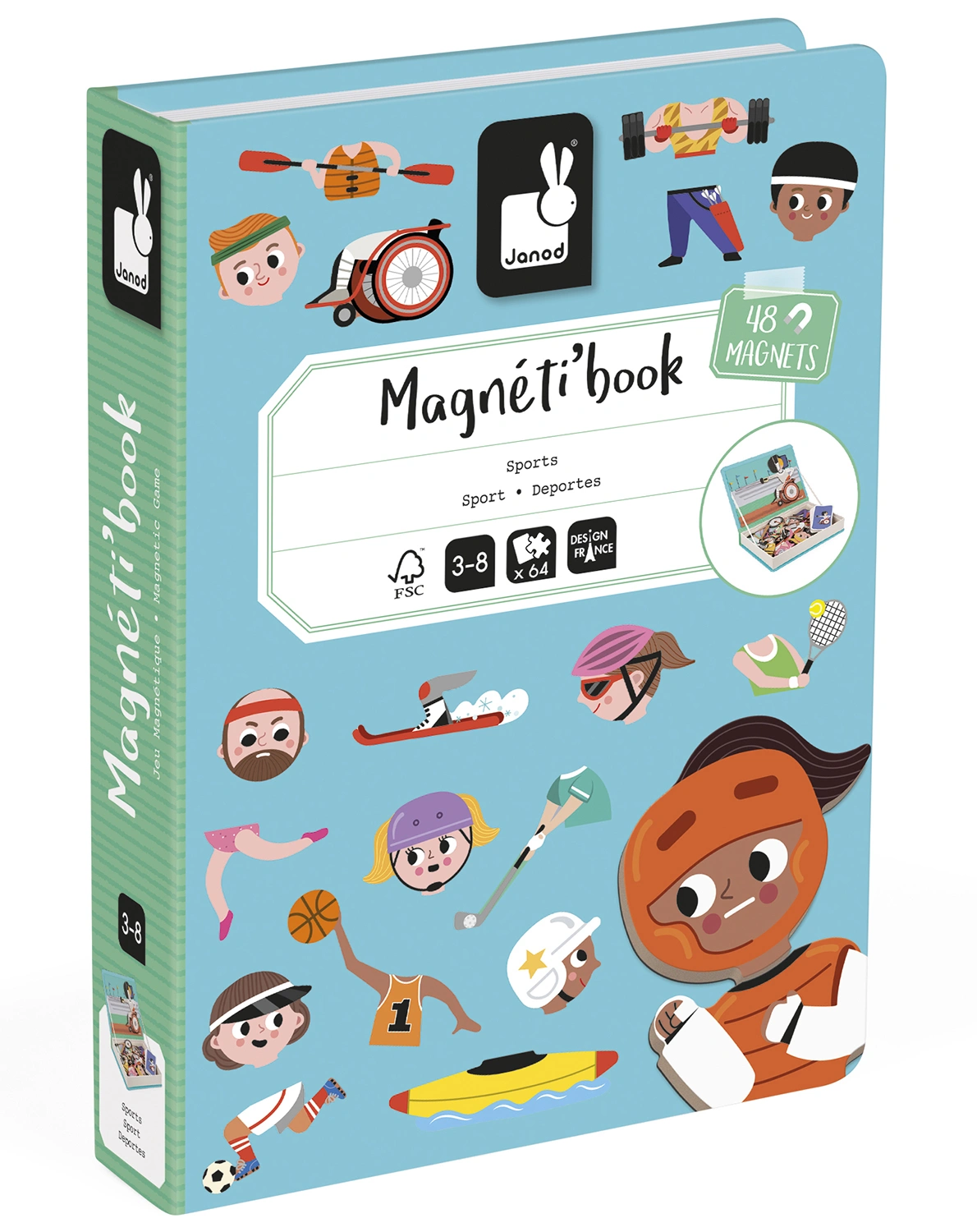 Magnetbuch SPORTS 64-teilig