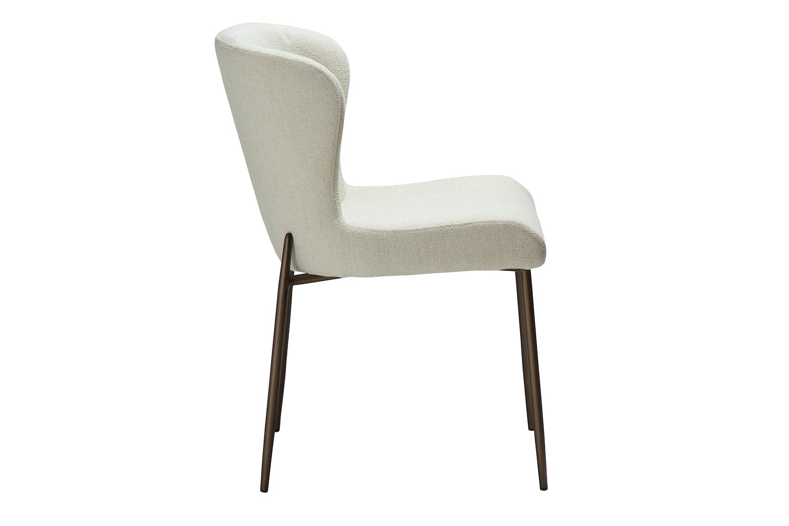 Glam spisestol Tekstil Bouclé Bone hvit og antikk messing ben