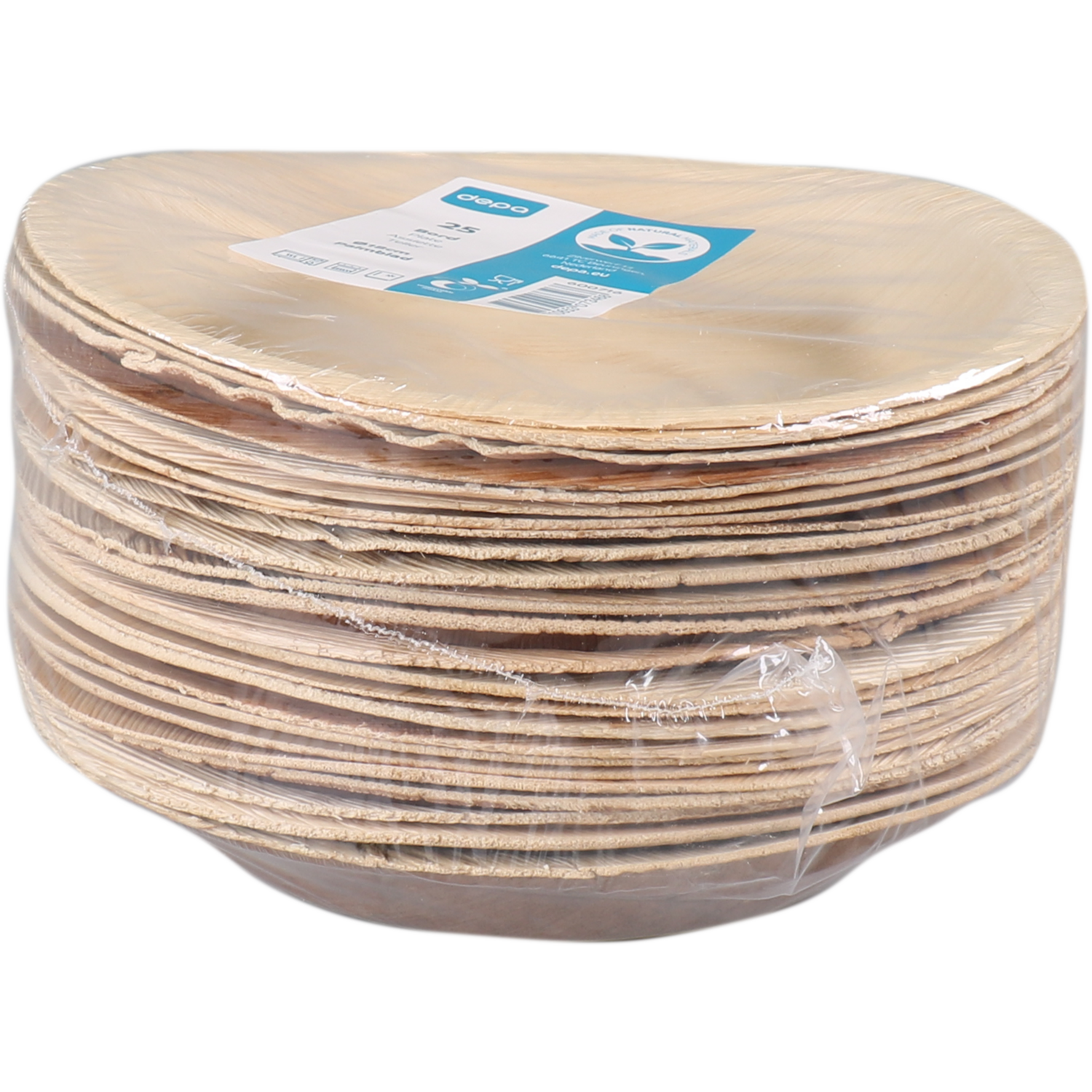 Depa Bord, rond, 1-vaks, palmblad, Ø18cm, naturel