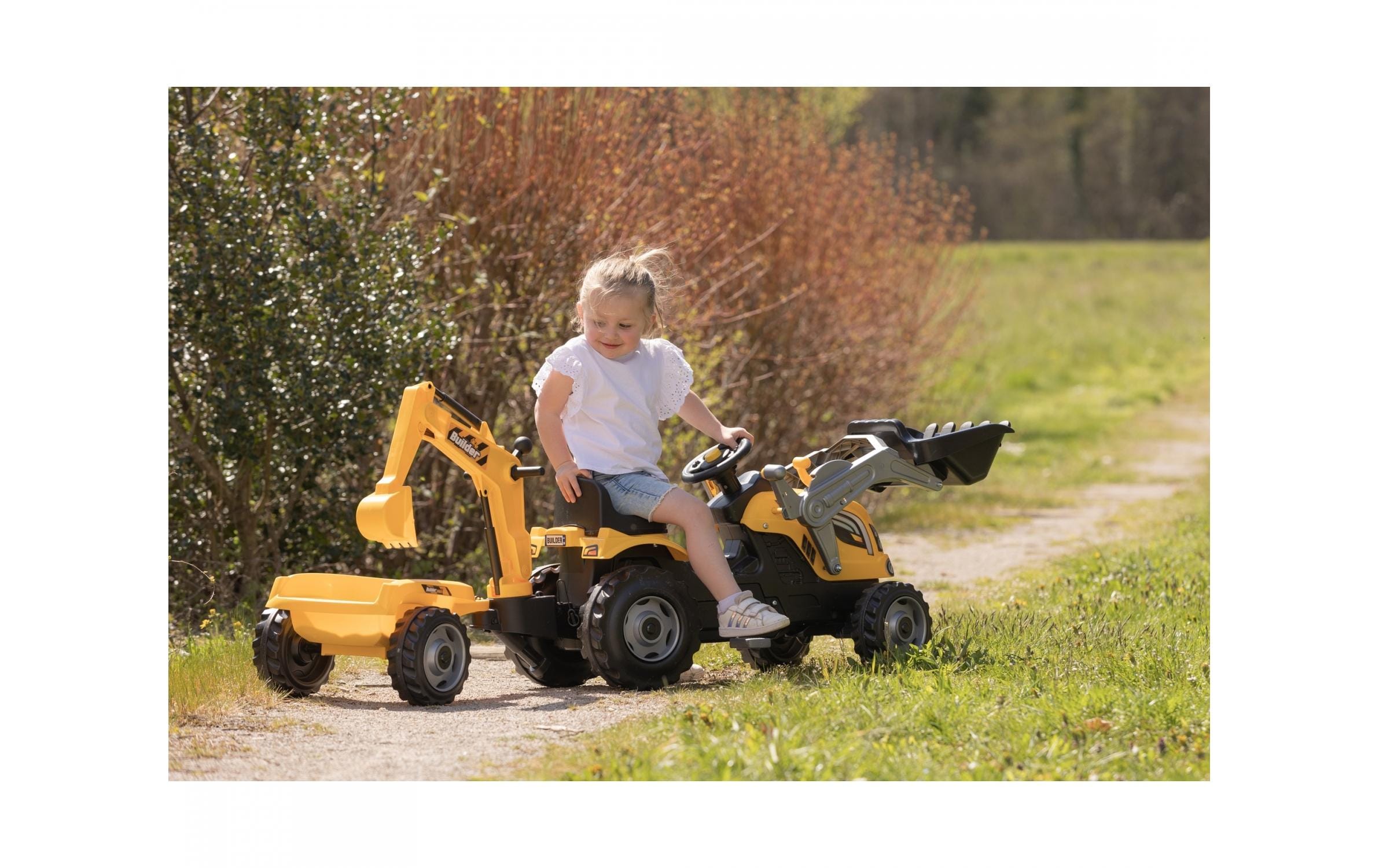 Traktor Builder Max mit Anhänger<br>Trettraktor mit hochwertiger Ausstattung
