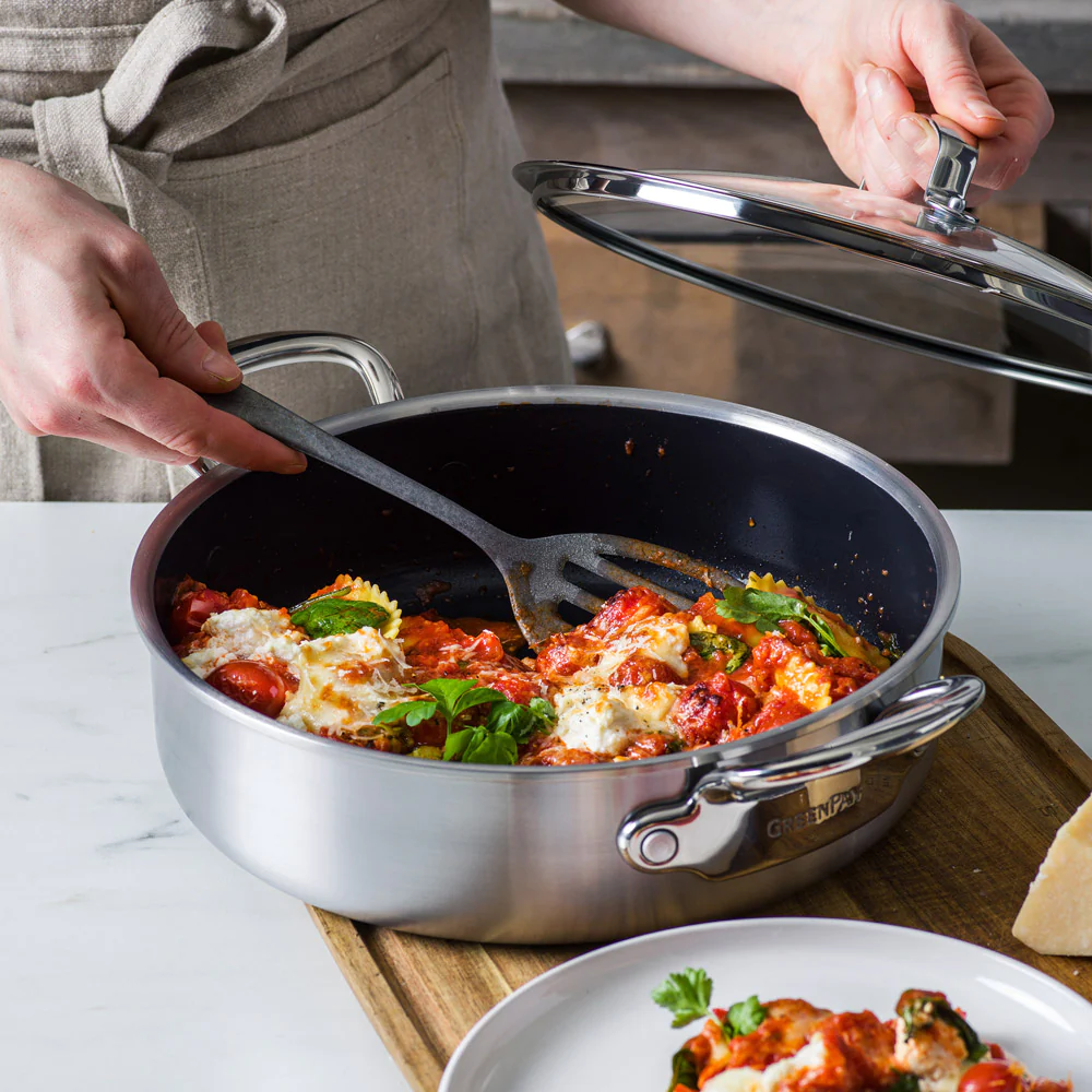 Sauteuse Première 26 cm en Inox avec Couvercle Greenpan