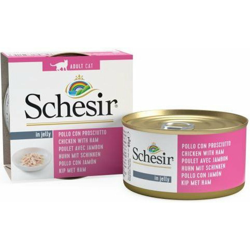 14x Schesir Kattenvoer Kip en Ham in Gelei85 gr