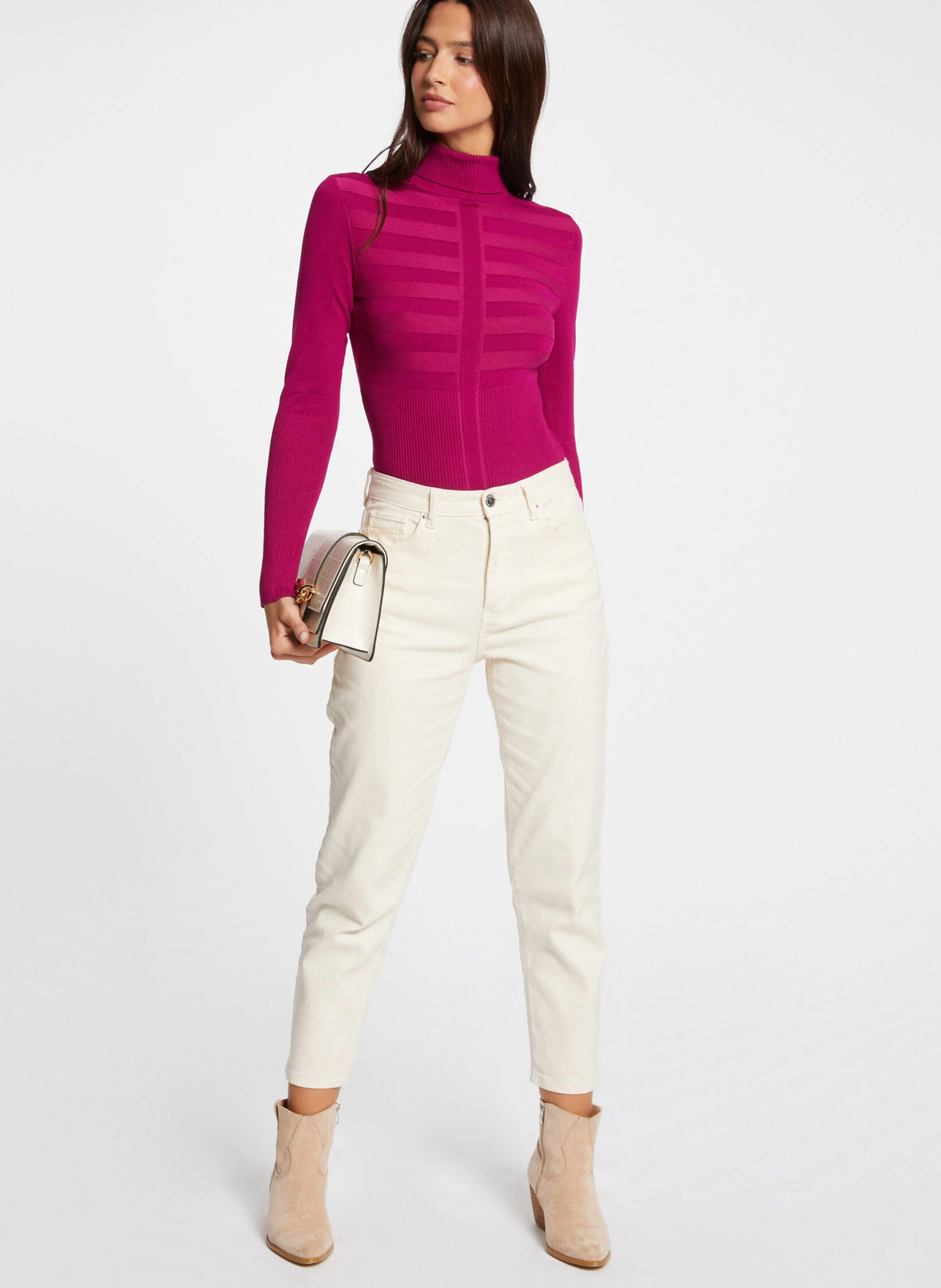 Pull col roulé | Violet