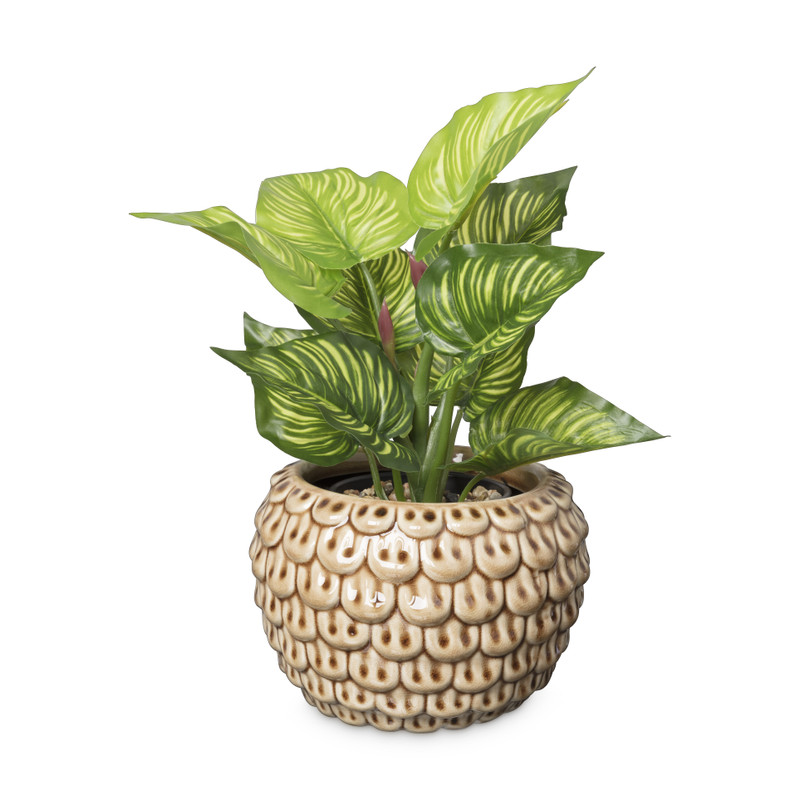 Bloempot blad - beige - ø17,3x12,6 cm